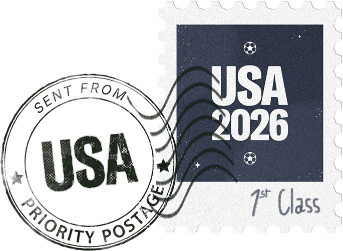 USA 2026 postage stamp graphic.